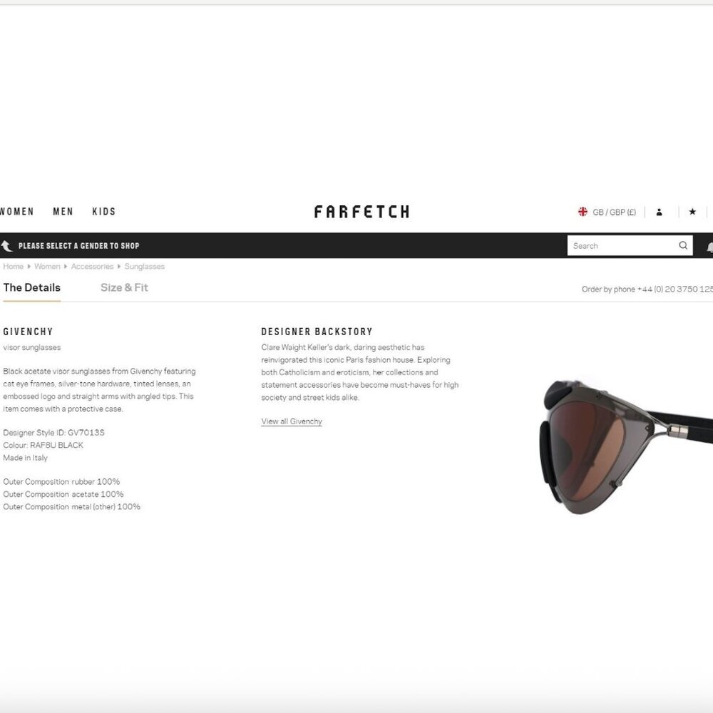 Givenchy - GV 7013 Acetate Mask Visor Sunglasses - Palladium/Blue Mirror - New - Picture 13 of 13